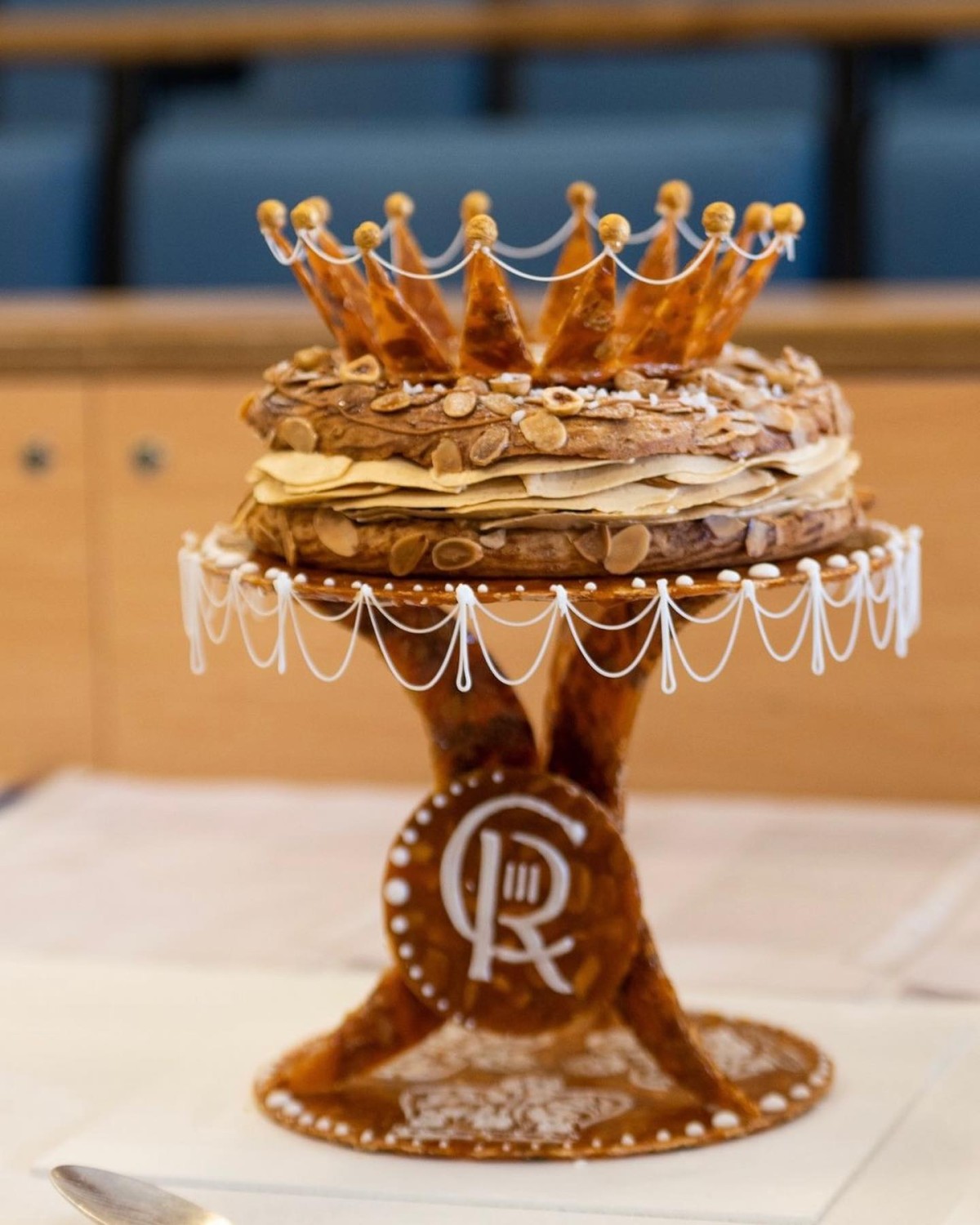 Megan's award-winning Paris-Brest and nougatine stand
